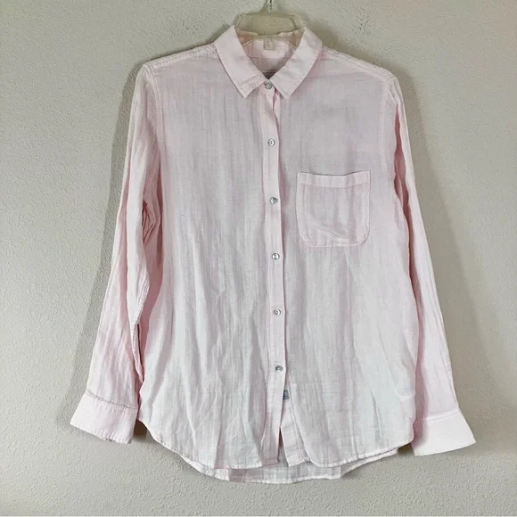 RAILS Ellis Gauze Button Up Shirt S Petal Pink LTD Edition Breast Cancer Spring - Picture 13 of 13